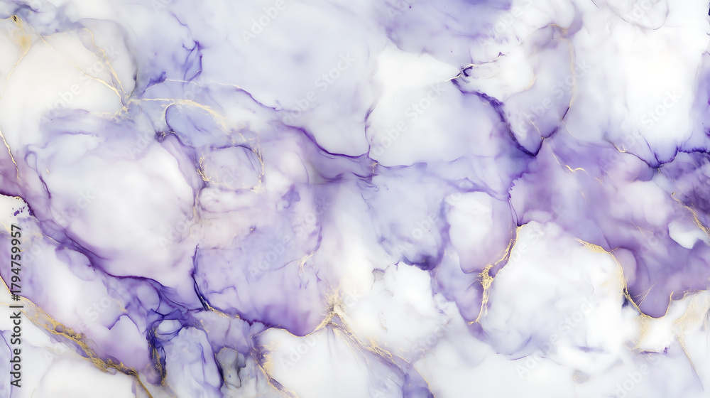 Naklejka premium Elegant purple and white marble texture with golden veins