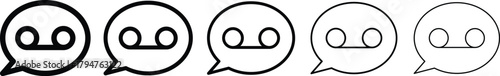 Voicemail icon. voicemail icon isolated vector on transparent png and vector illustration
