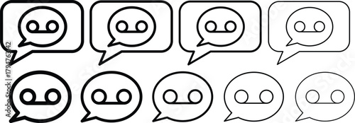 Voicemail icon. voicemail icon isolated vector on transparent png and vector illustration
