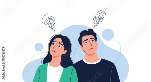 Young Couple Experiencing Doubt and Uncertainty Together