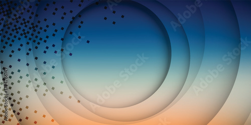 Vibrant Geometric Gradient Background, a modern layered asset with blended circles and digital grids, perfect for tech visuals or dynamic, fresh presentations