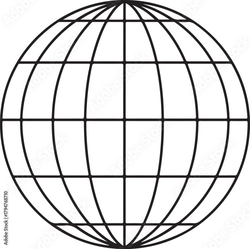 Outline icon of a globe