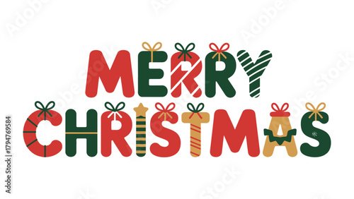 Festive Christmas Message: A joyful holiday greeting in vibrant colors, perfect for spreading cheer during the festive season.