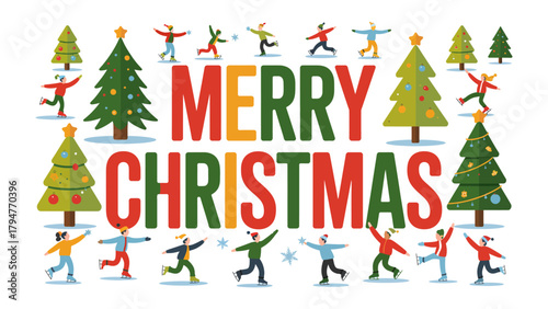 Holiday Cheer: A vibrant holiday illustration radiates festive joy. Merry Christmas! 