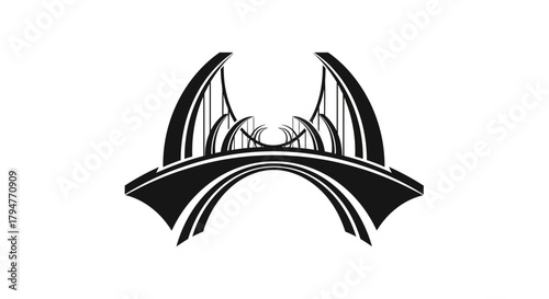 Striking architectural rendition of a modern bridge design against a clean white background