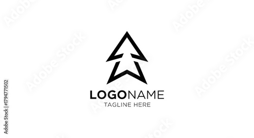 Modern and minimalist arrow logo design conveying direction and progressiveness with a clear