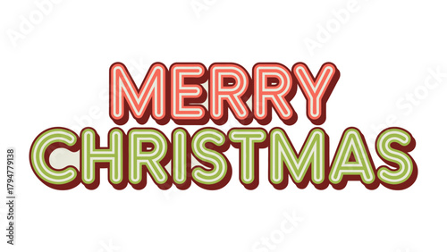 Festive Holiday Greeting: A vibrant, eye-catching text spells out Merry Christmas, perfect for spreading seasonal cheer and joy.