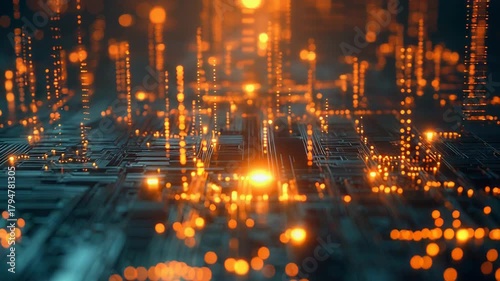 Circuit board transmitting digital data signal in abstract technology