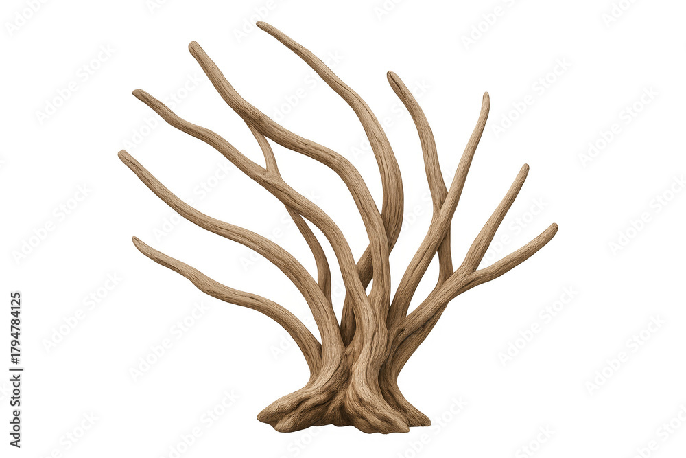 Obraz premium Dead tree with gnarled leafless branches and transparent background