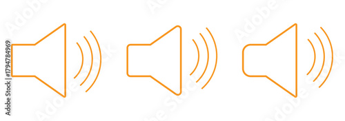 Speaker icon set. Volume icon vector. Loudspeaker icon vector. Sound symbol. Sign for mobile concept and web design. Speaker icon with radiating sound waves illustration.