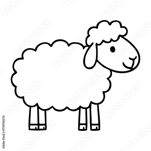 Dibujo sencillo con líneas de oveja 