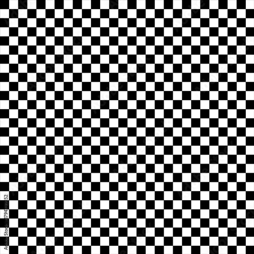 High contrast black and white checkerboard pattern forming a classic racing flag design ideal for dynamic sporting event advertising copy space.