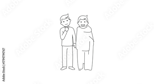 Cartoon decision making process and direction illustration