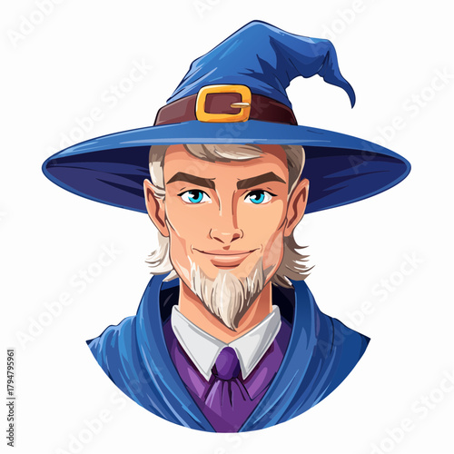 Zauberer - Hexe - Cartoon Comic Stil