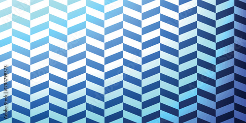 Abstract blue and white chevron pattern with a subtle gradient effect, creating a modern and dynamic background texture.