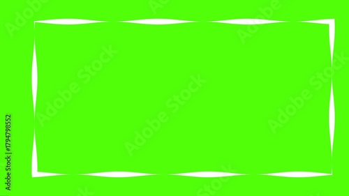 Wavy Organic Line Rectangle Frame Green Screen Chroma Key Overlay