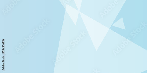 Abstract light blue background with overlapping translucent geometric triangle shapes creating a modern and clean design.