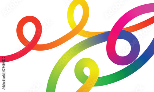 Colorful Ribbon Swirl Lines