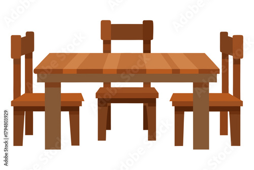 Wooden table and chairs