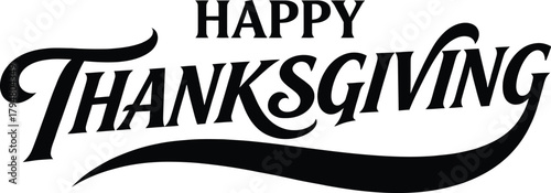 Happy thanksgiving day typography design.