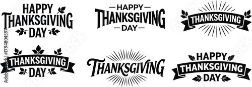 Happy thanksgiving day typography design.