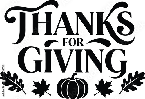 Happy thanksgiving day typography design.