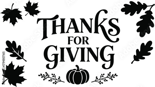 Happy thanksgiving day typography design.