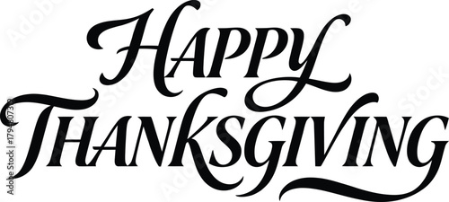 Happy thanksgiving day typography design.