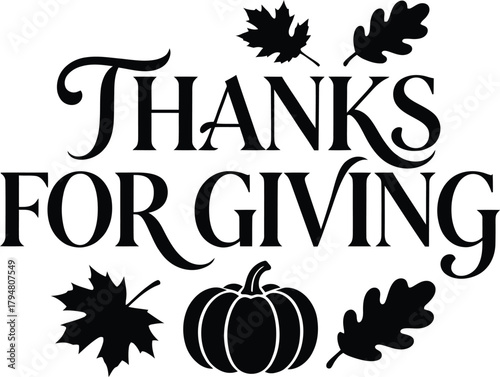 Happy thanksgiving day typography design.