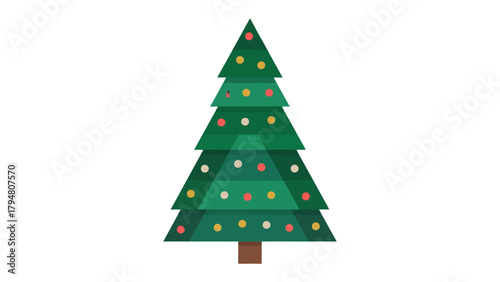 Festive Fir: A festive illustration of a classic evergreen, adorned with cheerful baubles and a star, capturing the essence of holiday spirit and joyful celebrations.