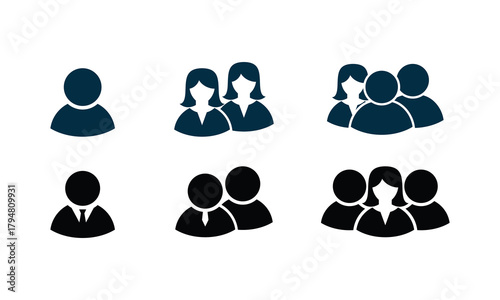 A versatile set of prime user, group, and team vector icons for web and application design