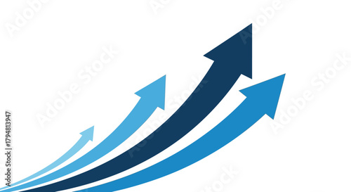 Ascending arrows represent growth and progress in business and finance.