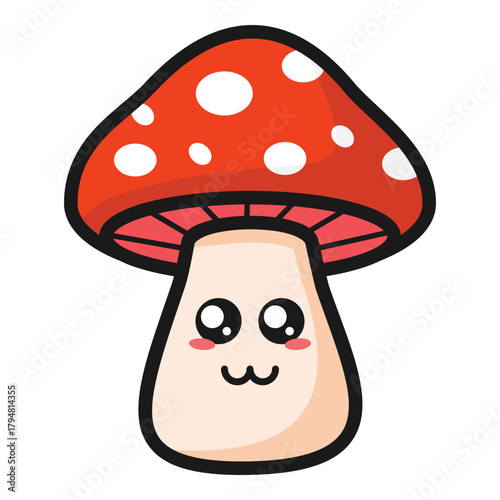 cute kawaii mushroom character