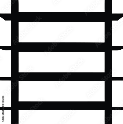 Black and white Rack on a white background. . minimalist black and white furniture silhouette vector illustration.