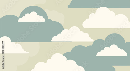 A gentle breeze drifts through the soft clouds in the sky on a peaceful day.