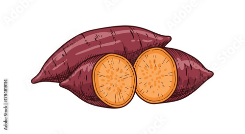 Sweet potatoes are a nutritious root vegetable with a vibrant orange interior and earthy flavor ideal for baking roasting and mashing.