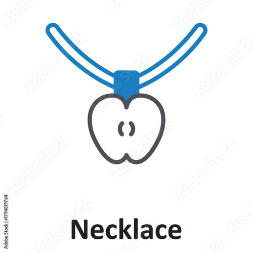 Necklace locket Vector Icon which can easily modify or edit