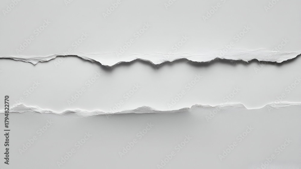 Obraz premium Create a modern layered look with these elegant white torn paper textures for backgrounds or design elements perfect for adding a touch of minimalism