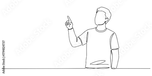 Continuous one line drawing of a person planning for the future, symbolizing long term financial planning, line art style vector illustration.