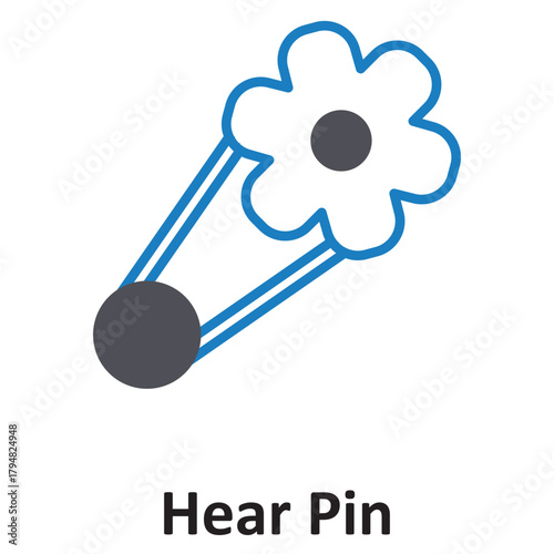 Hair pin Vector Icon which can easily modify or edit