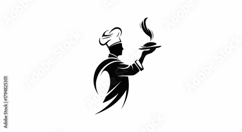 silhouette of a chef