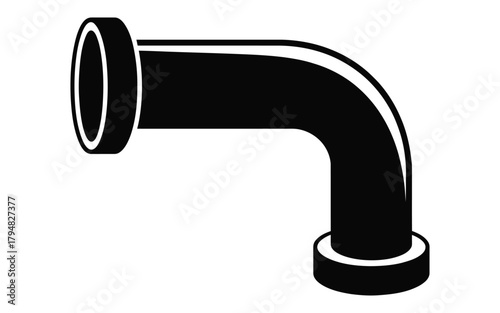 Black pipe fitting plumbing icon vector illustration design