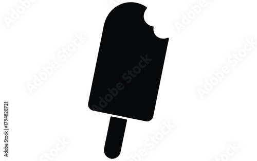 Ice cream popsicle vector black silhouette summer treat icon