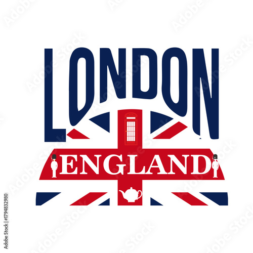 London england with flag vector illustration t design 