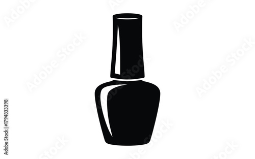 Black nail polish bottle vector icon manicure product design