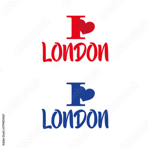 Canvas-taulu i love london vector illustration t shirt design logo, concept