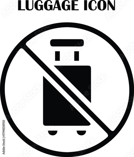 Suitcase luggage vector icon representing travel, vacation, tourism, airport check-in, and transport services. Clean and minimal design for UI, web, and graphic projects