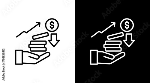 High Return  White Icon Set Design