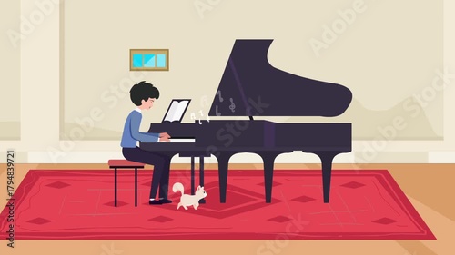 A man is playing Piano 
