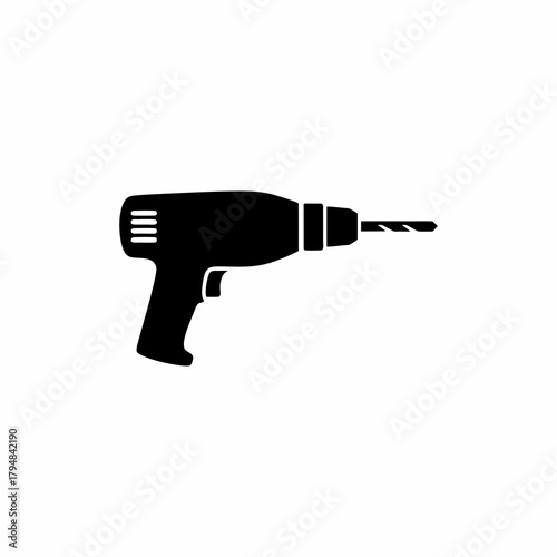 drill vector silhouette with white background